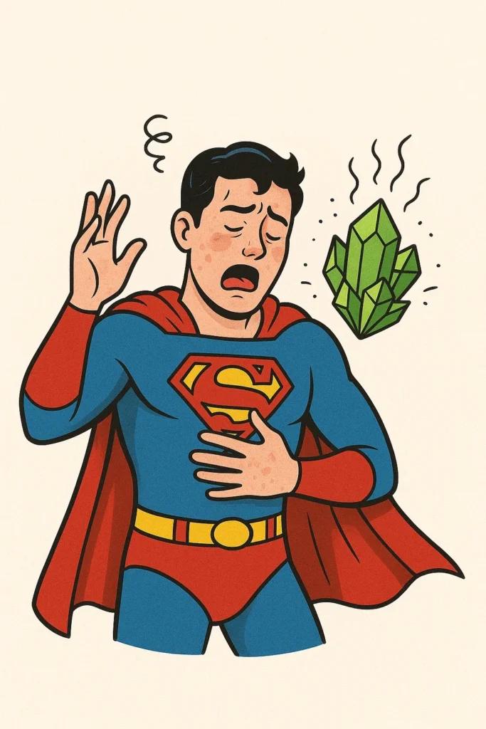 Esta es una imagen de Superman alérgico a la criptonita para hacer referencia de los alergenos