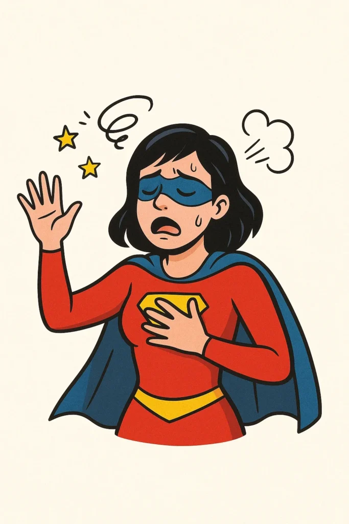Esta es una imagen de una superheroina que tiene una alergia para hacer referencia de los alergenos